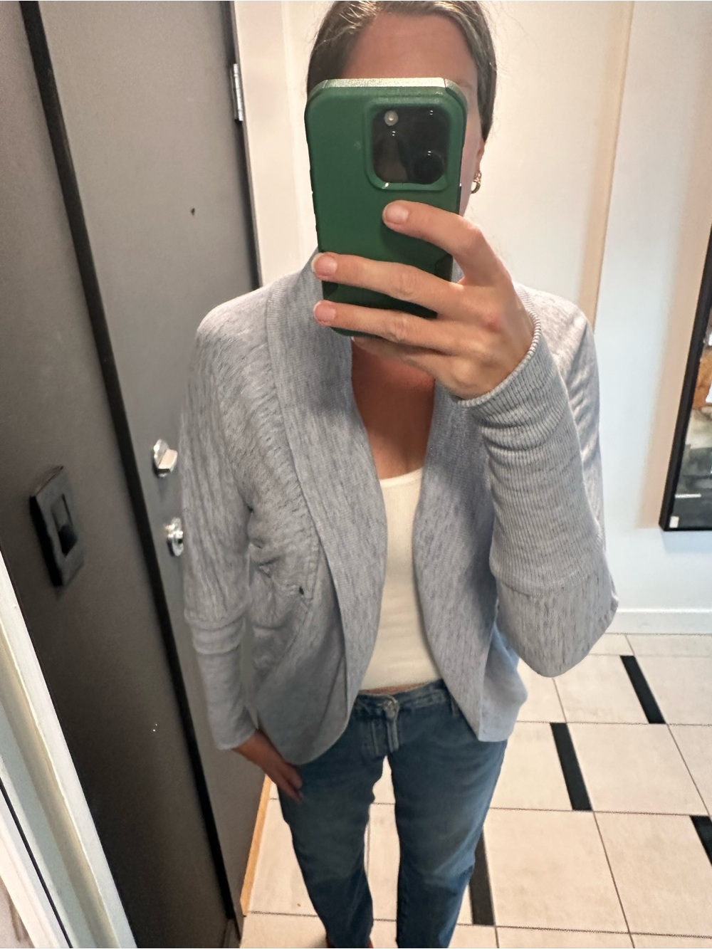 Aritzia Wilfred Dierderot Cocoon Cardigan Sweatshirt - Heathered blue, small
